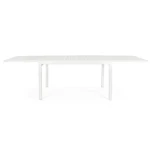 Vrtna miza PELAGIUS BELA . Vrtna miza PELAGIUS BELA iz aluminija. Miza je raztegljiva. Noge ima nastavljive. Barva: - Bela Material: - Aluminij Dimenzije: