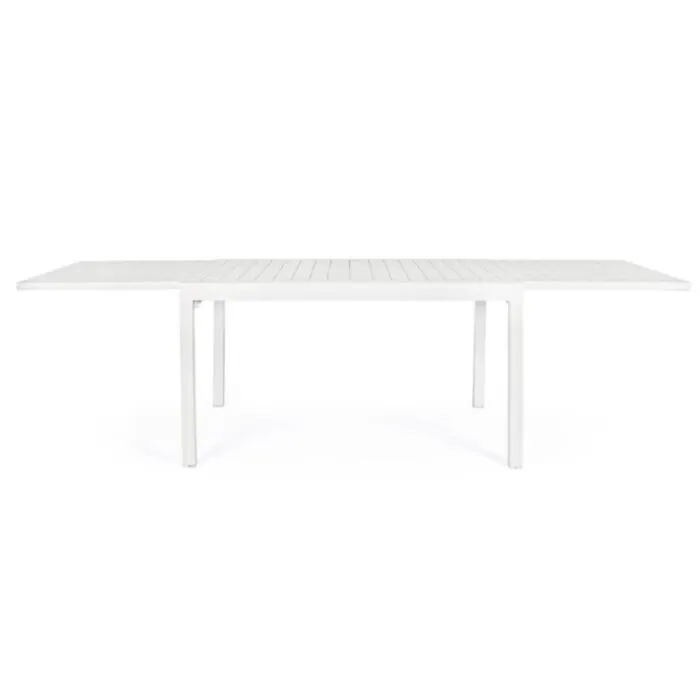 Vrtna miza PELAGIUS BELA Vrtna miza PELAGIUS BELA . Vrtna miza PELAGIUS BELA iz aluminija. Miza je raztegljiva. Noge ima nastavljive. Barva: - Bela Material: - Aluminij Dimenzije: