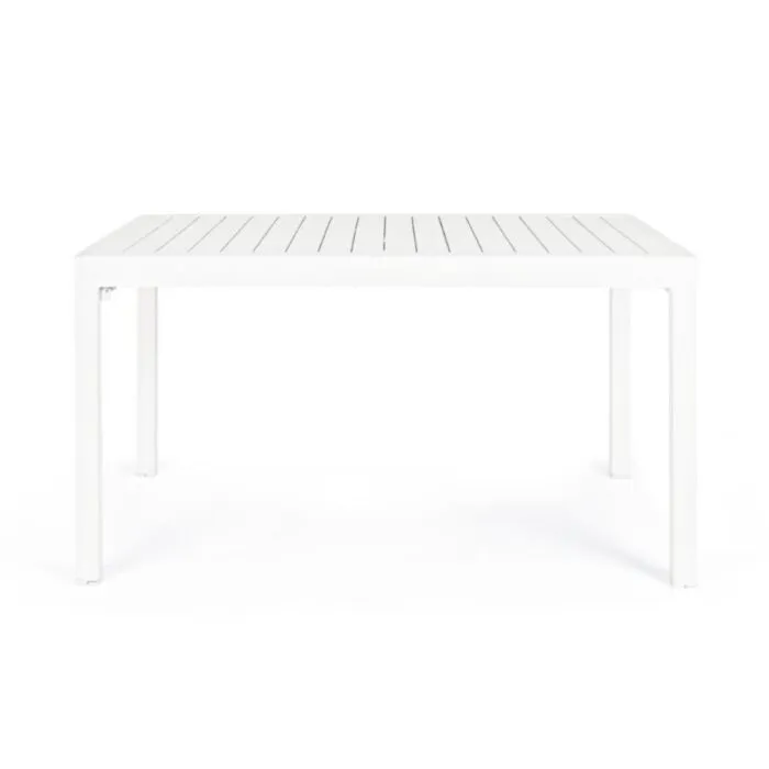 Vrtna miza PELAGIUS BELA Vrtna miza PELAGIUS BELA . Vrtna miza PELAGIUS BELA iz aluminija. Miza je raztegljiva. Noge ima nastavljive. Barva: - Bela Material: - Aluminij Dimenzije: