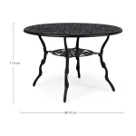 Vrtna miza VICTORIA antracit 110D . Vrtna miza VICTORIA antracit 110D. Miza je narejena iz aluminija. Barva: - Antracit Material: - Aluminij Dimenzije: