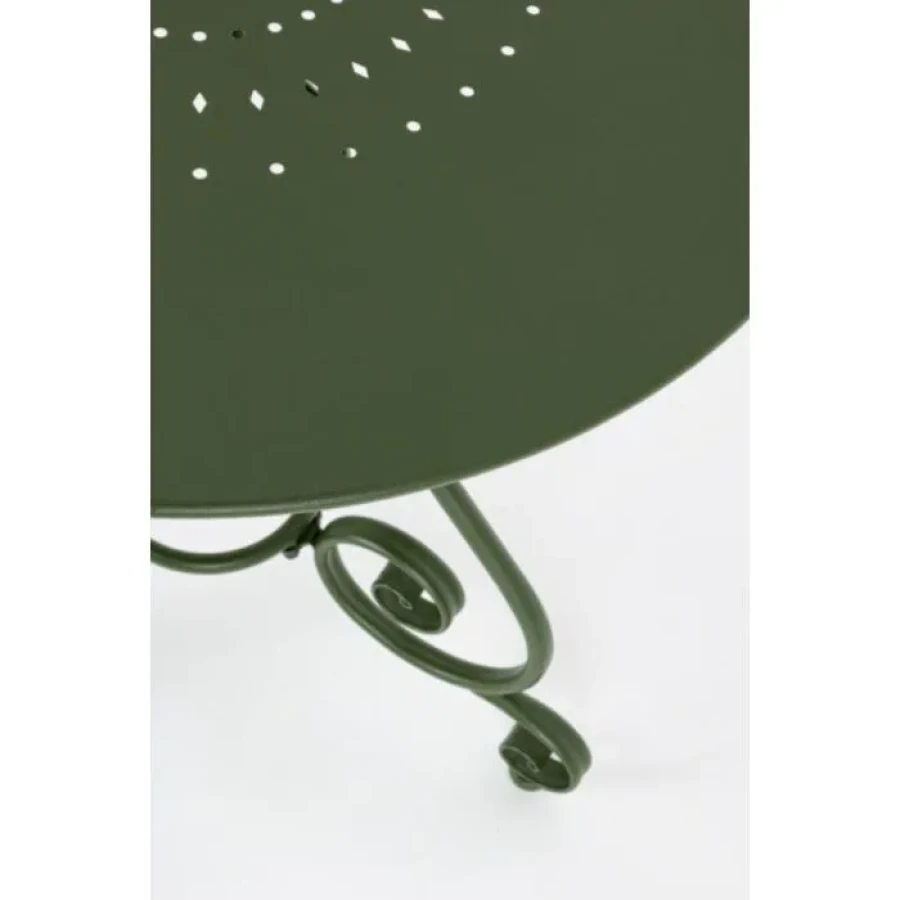 Vrtna mizica ETIENE D70 temno zelena . Vrtna mizica ETIENE D70 zelena je narejena iz jekla z mat zaključkom. Material: - Jeklo Barva: - Zelena Dimenzije:
