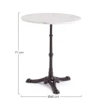 Vrtna mizica LOREN D60 . Vrtna mizica LOREN D60, je eleganten kos pohištva. Narejena je iz kovinskega okvirja ter marmornega vrha. S svojo barvo in obliko, da