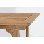 Vrtna raztegljiva miza NOEMI 120-160X70 je narejena iz lesa z oljnim premazom. Okovje je iz jekla in vmes ima drsno palico kjer lahko mizo raztegnete.