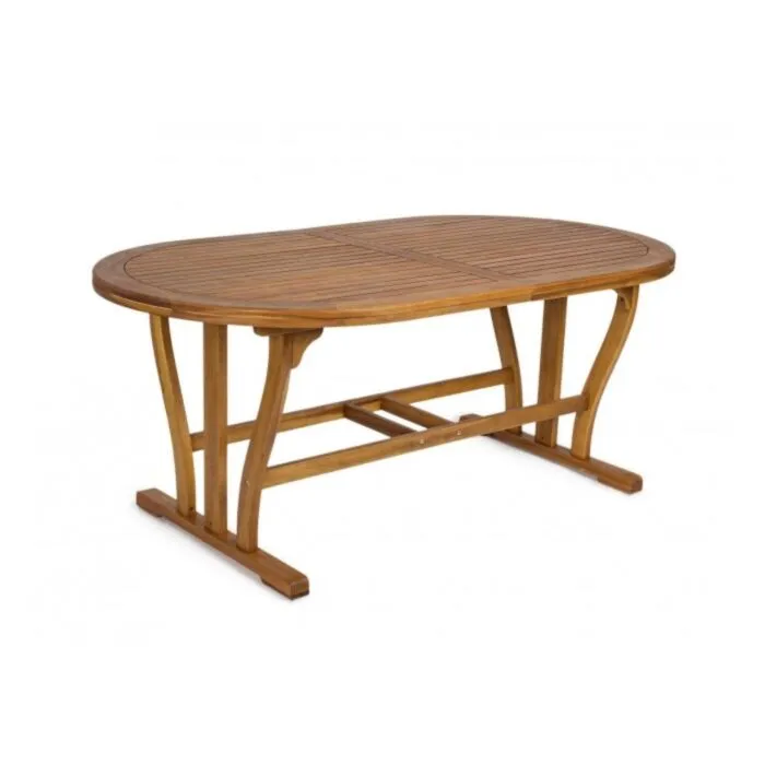 Vrtna raztegljiva miza NOEMI OV 180-240X100 . Vrtna raztegljiva miza NOEMI OV 180-240X100 je narejena iz lesa in čez ima oljno oblogo. Material: - Les Barva: