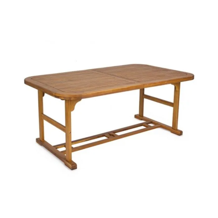 Vrtna raztegljiva miza NOEMI RETT 180-240X100 . Vrtna raztegljiva miza NOEMI RETT 180-240X100 je narejena iz lesa z dvojnim robom. Čez ima oljno oblogo.