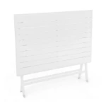 Vrtna zložljiva miza ELIN 110X70 LH30 bela . Vrtna zložljiva miza ELIN 110X70 LH30 bela je narejena iz aluminija, prašno barvan (poliester). Material: -