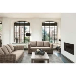 Vrtni dvosed FORTALEZA . Vrtni dvosed FORTALEZA je narejen iz ratana in lesenega okvirja. Blazine imajo snemljivo prevleko (55% bombaž, 45% poliester), kar