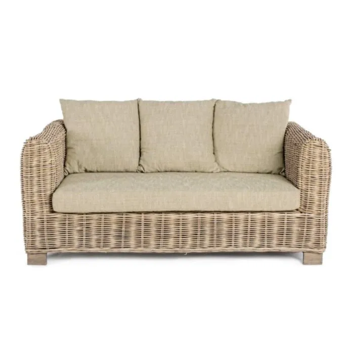 Vrtni dvosed FORTALEZA Vrtni dvosed FORTALEZA . Vrtni dvosed FORTALEZA je narejen iz ratana in lesenega okvirja. Blazine imajo snemljivo prevleko (55% bombaž, 45% poliester), kar