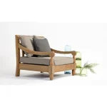 Vrtni fotelj BALI je narejen iz tikovega lesa. Blazina z odstranljivo prevleko z olefinsko tkanino je narejena iz polipropilena. Material: - Tikov les -