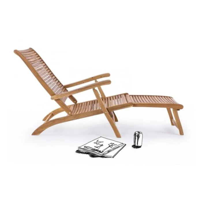 Vrtni ležalnik STEAMER NOEMI . Vrtni ležalnik STEAMER NOEMI je narejen iz lesa in ima oljno oblogo. Naslonjalo si lahko nastavite na tri različne položaje.