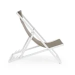 Vrtni ležalnik TAYLOR . Vrtni ležalnik TAYLOR tobacco ima aluminjasto konstrukcijo, prašno barvan (poliester). Sedež in hrbet sta iz tekstilena, okovje je