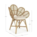 Vrtni stol C-BR C-C FLORES natur . Vrtni stol C-BR C-C FLORES natur je narejen iz kakovostnega ratana in ima odstranljivo blazino iz bombaža, ki nudi mehko in