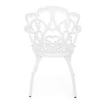 Vrtni stol VICTORIA bela je narejen iz aluminija. Dimenzije: širina: 57.5cm globina: 58cm višina: 87.5cm višina: 421cm višina sedišča: 42cm višina: