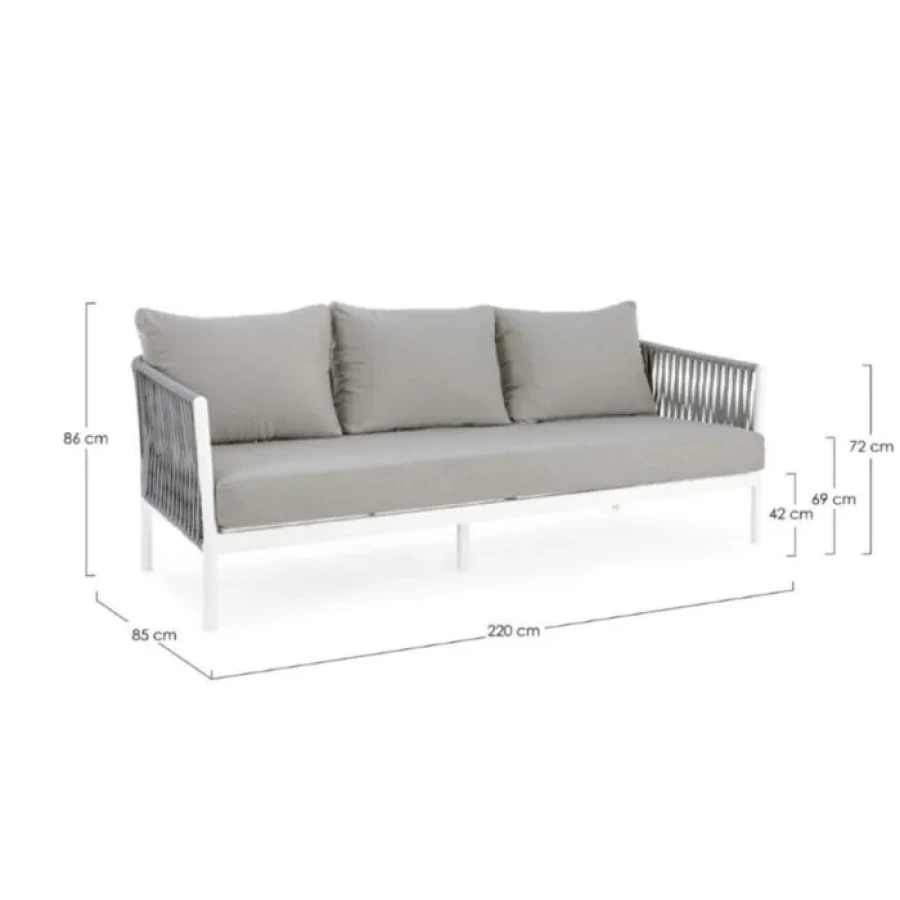 Vrtni trosed FLORENCIA bela - slika 7