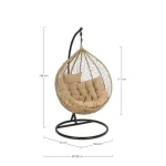 Vrtni viseči gugalnik AMIRANTES TO natur ima strukturo iz jekla, prepleteno iz sintetičnih vlaken. Ima neodstranljive blazine iz poliestrskih tkanin ter