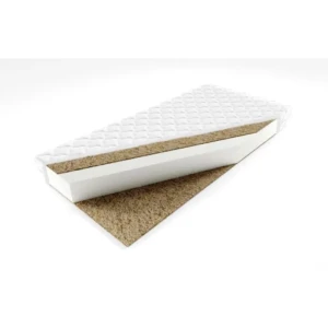 Vzmetnica LAHA . Vzmetnica LAHA je na obeh straneh obložena z 1 cm debelo kokosovo ploščo, vmes pa je 13 cm visoka pena. Vsebuje pralno prevleko. Višina