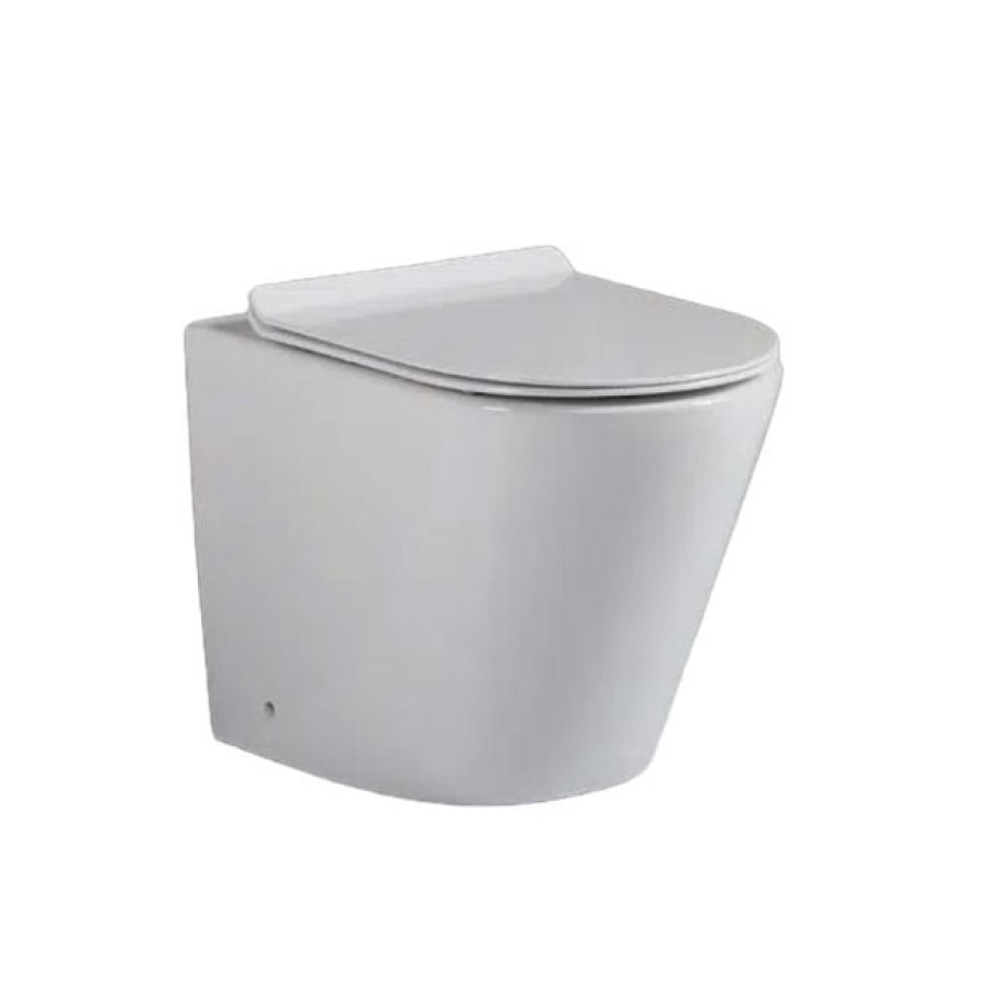 WC ŠKOLJKA, STOJEČA INTER CERAMIC TORNADO BREZ ROBOV Z WC DESKO SC SLIM BALTIK BELA