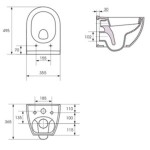 WC ŠKOLJKA, VISEČA OPOCZNO ZEN 36X50 VISEČA CLEANON BREZ ROBA - slika 6