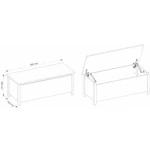 Zaboj LINA . Zaboj LINA je večnamenska škatla za igrače, posteljnino ali odejo. Zgornji del se lahko uporablja tudi kot za mizo ali sedež. Material: -