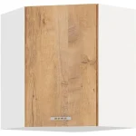 Zgornja kotna omara ARA 60/60G . Zgornja kotna omara ARA 60/60G je sestavljena iz fronte in korpusa iz MDF plošče, debeline 16 mm. Robovi so iz melamina.