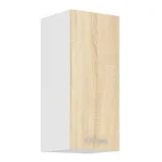 Zgornja omara ARA 30G . Zgornja omara ARA 30G je sestavljena iz fronte in korpusa iz MDF plošče, debeline 16 mm. Robovi so iz melamina. Ročaji so sivi. Na