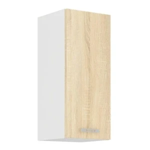 Zgornja omara ARA 30G . Zgornja omara ARA 30G je sestavljena iz fronte in korpusa iz MDF plošče, debeline 16 mm. Robovi so iz melamina. Ročaji so sivi. Na