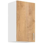 Zgornja omara ARA 40G je sestavljena iz fronte in korpusa iz MDF plošče, debeline 16 mm. Robovi so iz melamina. Na voljo je v barvi sonome in hrasta. Ročaji