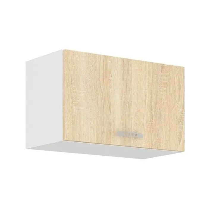 Zgornja omara ARA 60G dvižna . Zgornja omara ARA 60G dvižna je sestavljena iz fronte in korpusa iz MDF plošče, debeline 16 mm. Robovi so iz melamina. Na