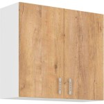 Zgornja omara ARA 80G . Zgornja omara ARA 80G je sestavljena iz fronte in korpusa iz MDF plošče, debeline 16 mm. Robovi so iz melamina. Na voljo je v barvi