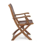 Zložljivi vrtni stol C-BR NOEMI je narejen iz lesa z oljnim premazom. Stol je zložljiv. Material: - Les Barva: - Akacijev les Dimenzije: širina: 55cm