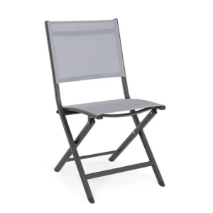 Zložljivi vrtni stol ELIN antracit . Zložljivi vrtni stol ELI antracit je narejen iz aluminija in je prašno barvan (poliester). Hrbet in sedež sta iz