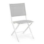 Zložljivi vrtni stol ELIN LH30 bela . Zložljivi vrtni stol ELIN LH30 bela je narejen iz aluminija in je prašno barvan (poliester). Hrbet in sedež sta iz