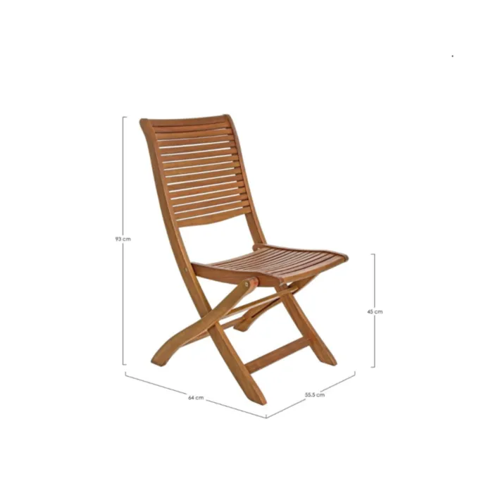 Zložljivi vrtni stol VIKI Zložljivi vrtni stol VIKI . Zložljivi vrtni stol VIKI je narejen iz lesa z oljnim premazom. Stol je zložljiv. Material: - Les Barva: - Akacijev les