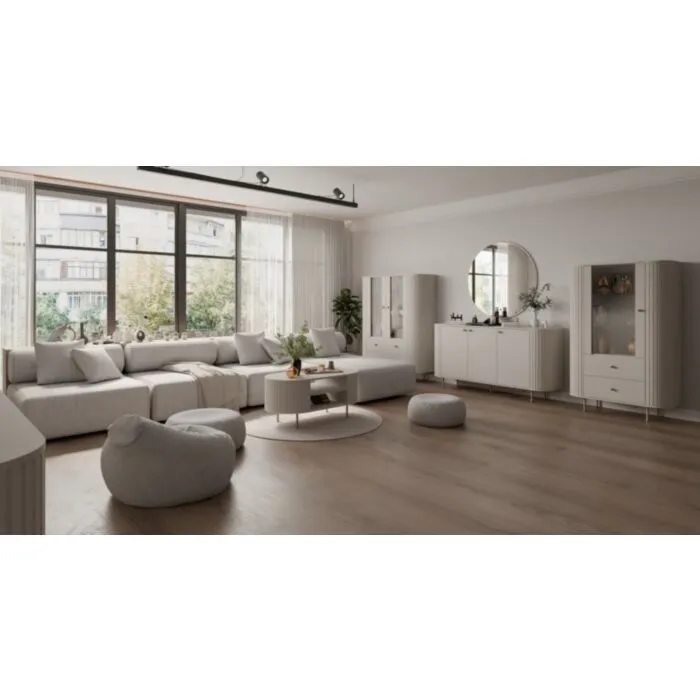 Dnevni regal OVARI bež Dnevni regal OVARI bež je eleganten in funkcionalen kos pohištva. Dnevni regal vsebuje kar pet elementov pohištva, ki odlično dopolnijo prostor. Sestavljen