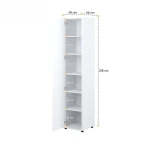 Visoka omara za posteljo v omari METULJ je elegantna in prostorna. Omara ima sistem za odpiranje na dotik "PUSH TO OPEN". Mehanizem odpiranja na dotik