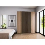 Garderobna omara DALILA 1 - 200 cm ima moderen dizajn. Narejena je iz laminirane plošče debeline 16 mm. Garderobna omara je zelo prostorna, saj ima veliko