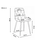 Jedilni stol MILA 2 velvet bež je odlična rešitev za kombiniranje v minimalističen ali industrijski stil prostora. Kombinacija sivega prešitega blaga s