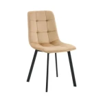 Jedilni stol MILA - LUX velvet bež je odlična rešitev za kombiniranje v minimalističen ali industrijski stil prostora. Kombinacija bež prešitega blaga s