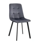 Jedilni stol MILA - LUX velvet siva je odlična rešitev za kombiniranje v minimalističen ali industrijski stil prostora. Kombinacija sivega prešitega blaga