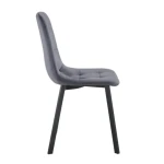 Jedilni stol MILA - LUX velvet siva je odlična rešitev za kombiniranje v minimalističen ali industrijski stil prostora. Kombinacija sivega prešitega blaga