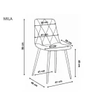 Jedilni stol MILA velvet črn - slika 9