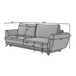 Kavč MANAJA je narejen iz vrhunskih materialov. Dobavljiv je v kvalitetnem blagu. Ima pomožno ležišče in je vzmeten z valovitimi vzmetmi. Dobavljiv je v