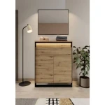 Komoda KVIN 1 je elegantna in uporabna. S pomočjo nje je vaš prostor ne le eleganten ampak tudi organiziran. Zasnovan je z mislijo na vaše udobje, ima