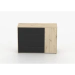 Komoda LANZAROTE je moderen kos pohištva s klasičnim odpiranjem. Lahko jo postavite v dnevno sobo, spalnico, hodnik ali garderobo. Opremljena je s štirimi