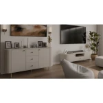 Komoda OVARI, je moderen in eleganten kos pohištva. S svojo ovalno obliko se odlično poda v vsak prostor. Lahko vam krasi prostor v spalnici, dnevni sobi,