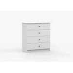 Predalnik SNEŽINKA s štirimi predali je praktičen in univerzalen. Združuje sodoben slog s funkcionalnostjo. Svetla barva z ročaji doda čar in daje