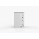 Predalnik SNEŽINKA s štirimi predali je praktičen in univerzalen. Združuje sodoben slog s funkcionalnostjo. Svetla barva z ročaji doda čar in daje