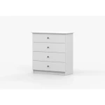 Predalnik SNEŽINKA s štirimi predali je praktičen in univerzalen. Združuje sodoben slog s funkcionalnostjo. Svetla barva z ročaji doda čar in daje