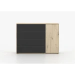 Kompletna spalnica LANZAROTE je sestavljena iz kar štirih velikih, prostornih elementov: postelje 160x200, komode, garderobne omare in dveh nočnih omaric.