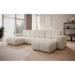 Kotna sedežna garnitura AURELIA je modernega dizajna. S svojim elegantnim videzom se bo podala v vsak prostor. Sedežna je praktična za uporabo saj se